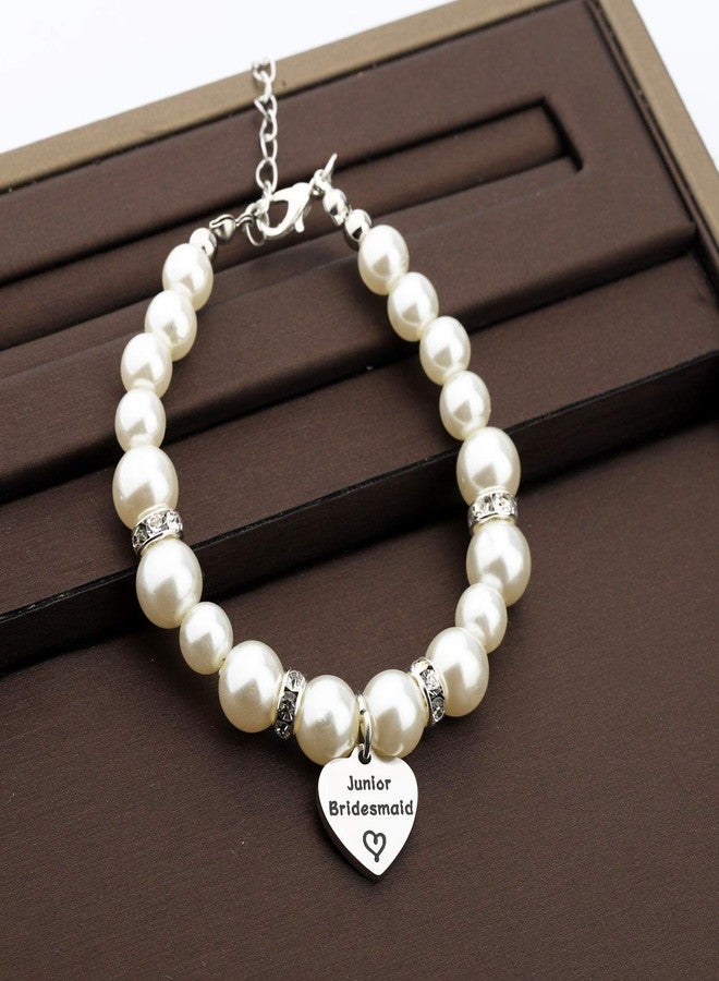 Zuo Bao Bridesmaid Jewelry Gift Crystal Pearl Bracelet for Chief/Junior Bridesmaids (Junior Bridesmaid) - Image 3