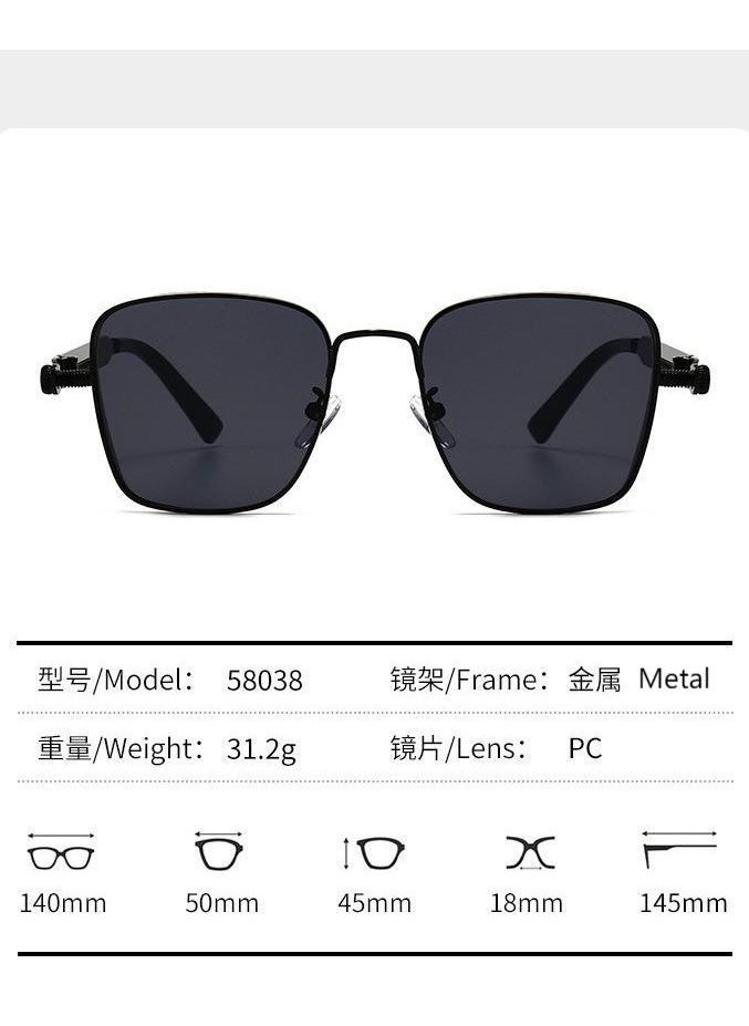Retro - Retro Cool Steampunk Glasses Silvery Square Metal Frame Fashion Glasses For Men Women Outdoor Sports - Image 1