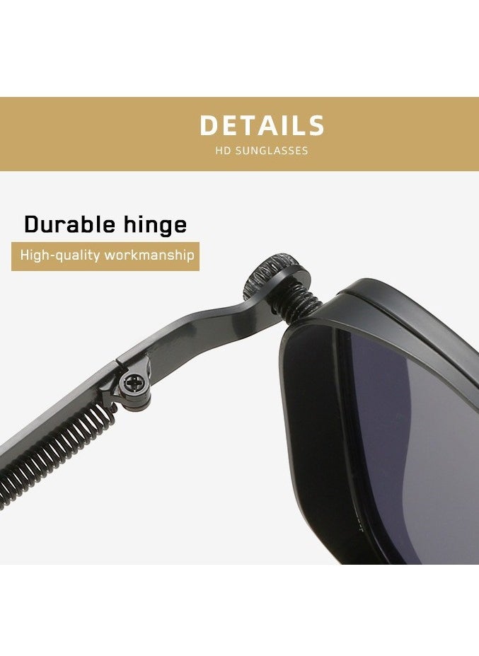 Retro - Retro Cool Steampunk Glasses Silvery Square Metal Frame Fashion Glasses For Men Women Outdoor Sports - Image 1