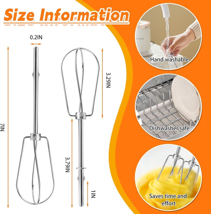 Axfvd Hand Mixer Beaters Attachments for Kitchenaid Stainless Steel - Image 3