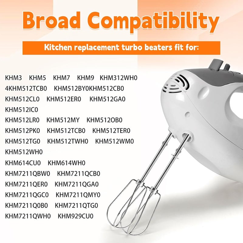 Axfvd Hand Mixer Beaters Attachments for Kitchenaid Stainless Steel - Image 2