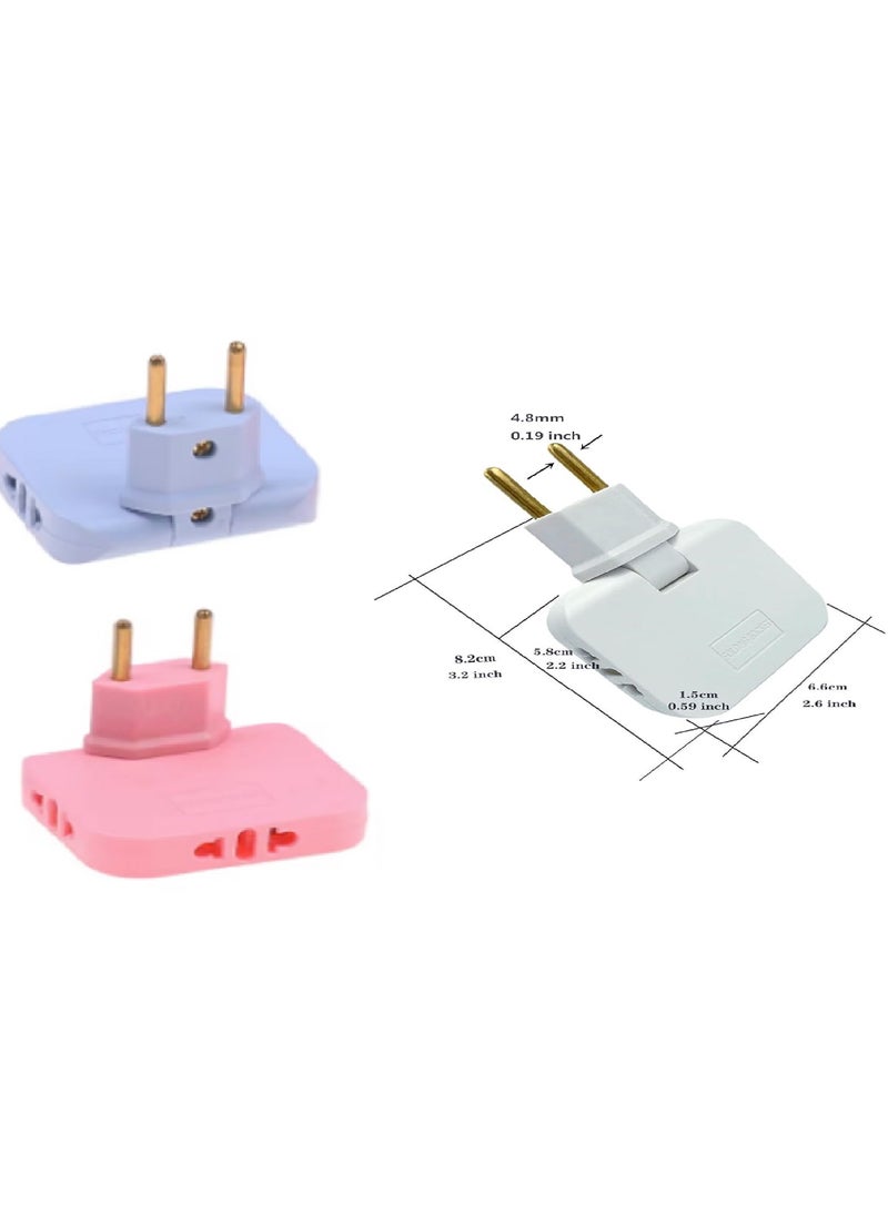 Generic Multi-colored Triple-switch Plug, Multi-colored (1 Piece)  - Image 2