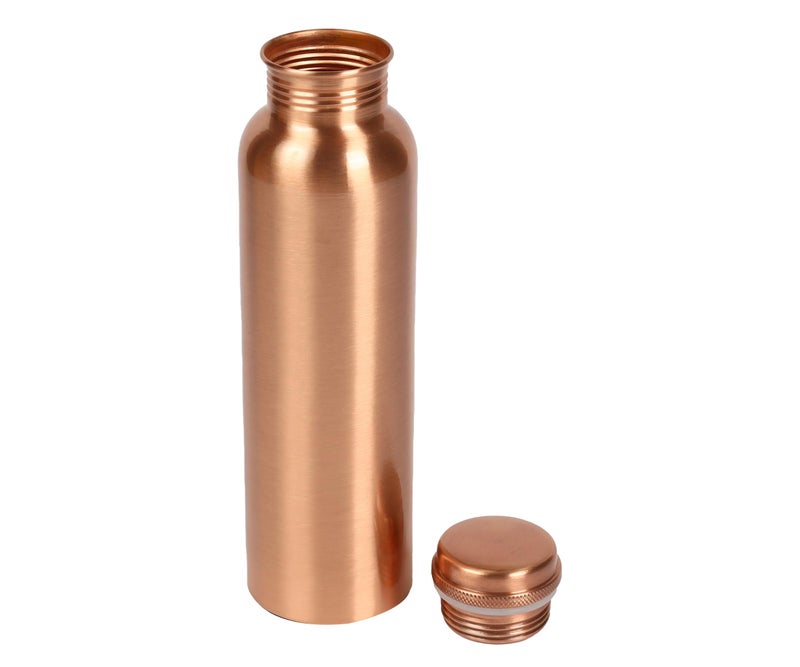 ANARO Pure Copper Water Bottle with No Joint and Leak Proof Ayurvedic Health Benefits for Yoga, Tamba Water Bottle For Travelling Purpose, Office Home, School, Gym (Pack of 1) - Image 3