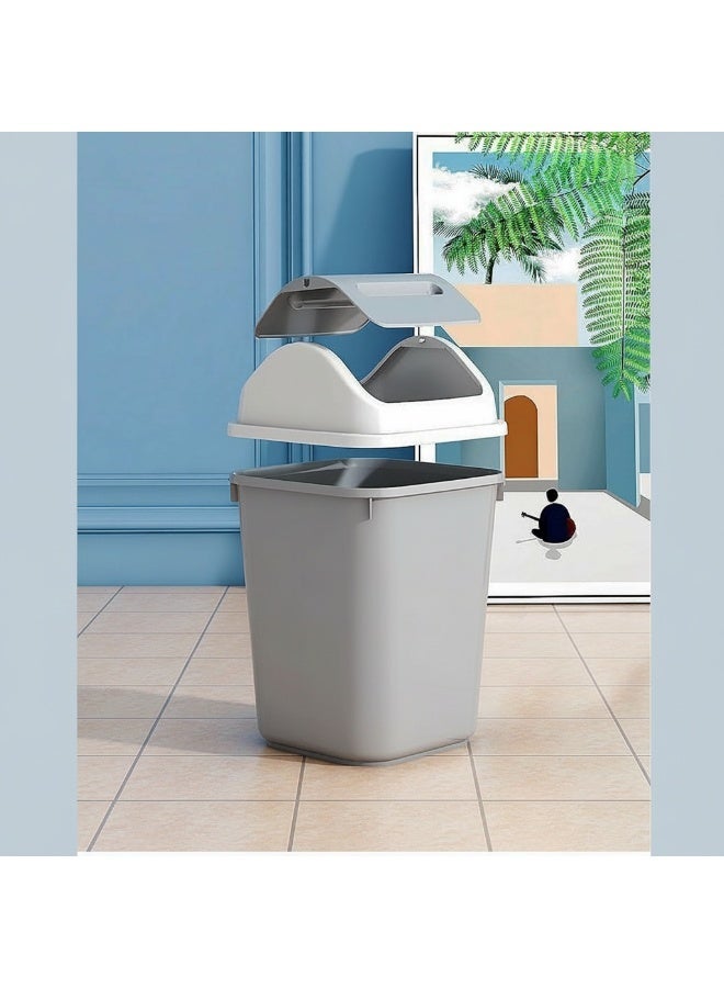 Dunekart 14L Flip-Top Waste Bin With Swing Lid, Pearl Grey - Image 5