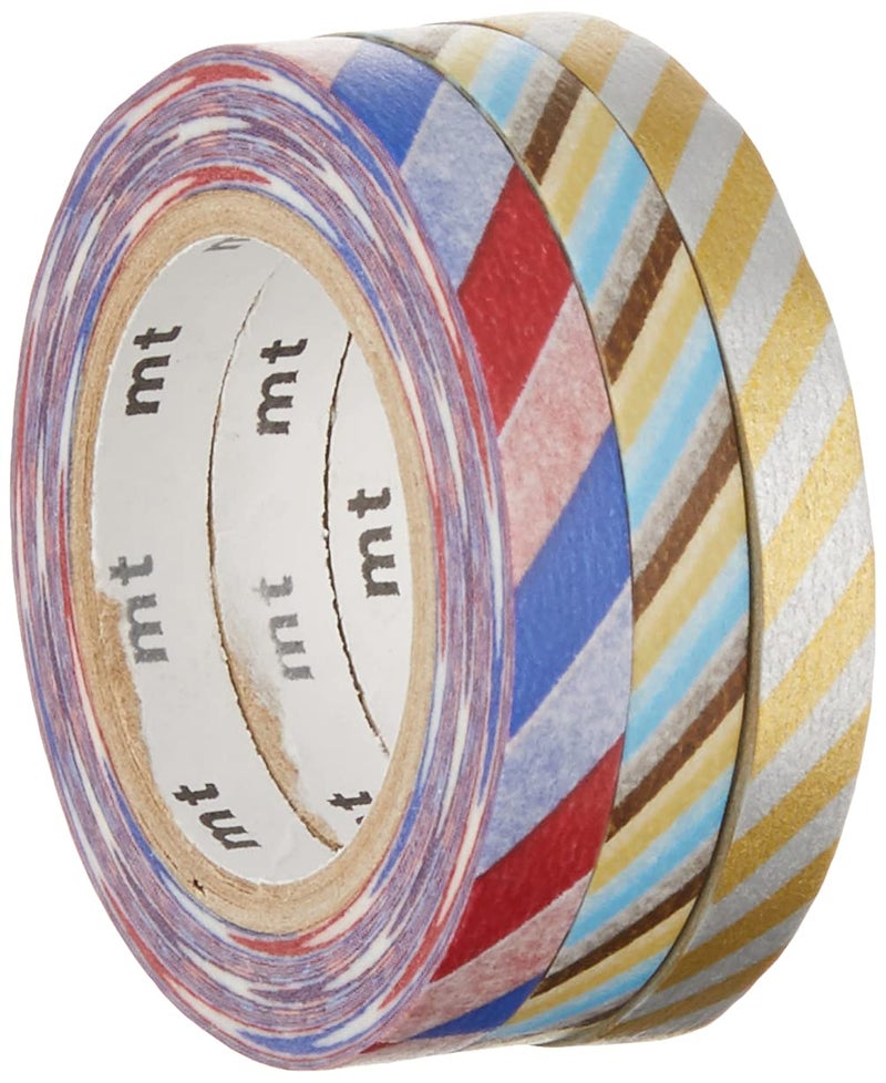 MT mt Washi Masking Tape, Slim, Twist Cord C, 6mm x 10m x 3 (Set of 3)  - Image 1