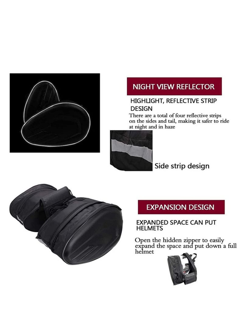 Generic - Waterproof Motorcycle Side Bags SaddleBag Oxford Fabric Saddle Bags Moto Trunk Luggage Helmet Riding Travel Bags-2pcs - Image 1