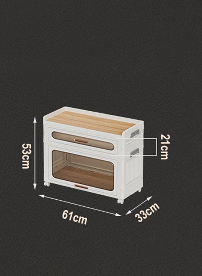 keke 3 Layers Foldable Flip Type Kitchen and Bathroom Cabinet with Wheels - Image 4