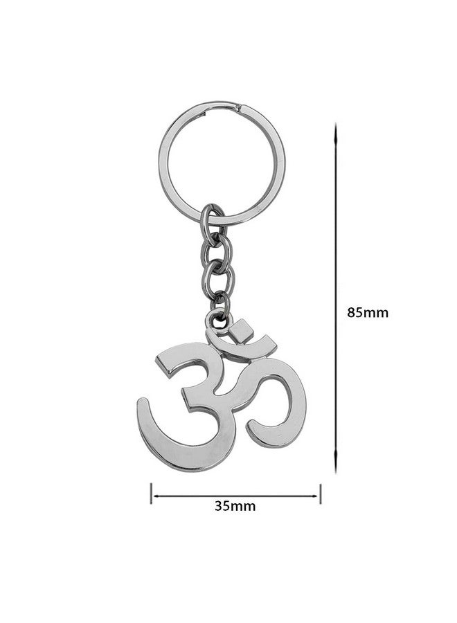 M Men Style Lord Shiva Mahadev OM Religious Silver Metal Keychain & Keyring for Bikes Cars Bags Home Cycle Men Women Boys and Girls - Image 2