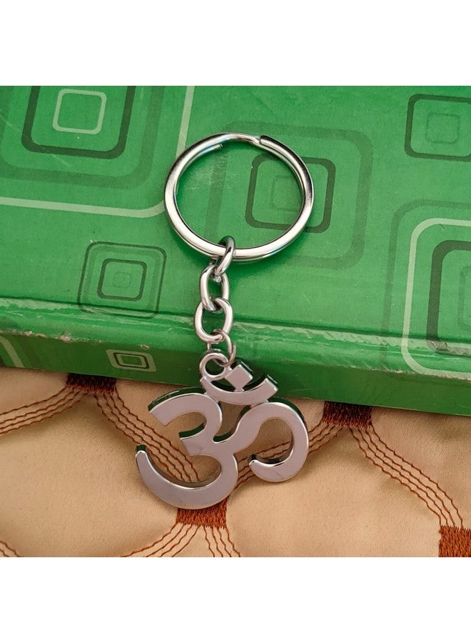 M Men Style Lord Shiva Mahadev OM Religious Silver Metal Keychain & Keyring for Bikes Cars Bags Home Cycle Men Women Boys and Girls - Image 3