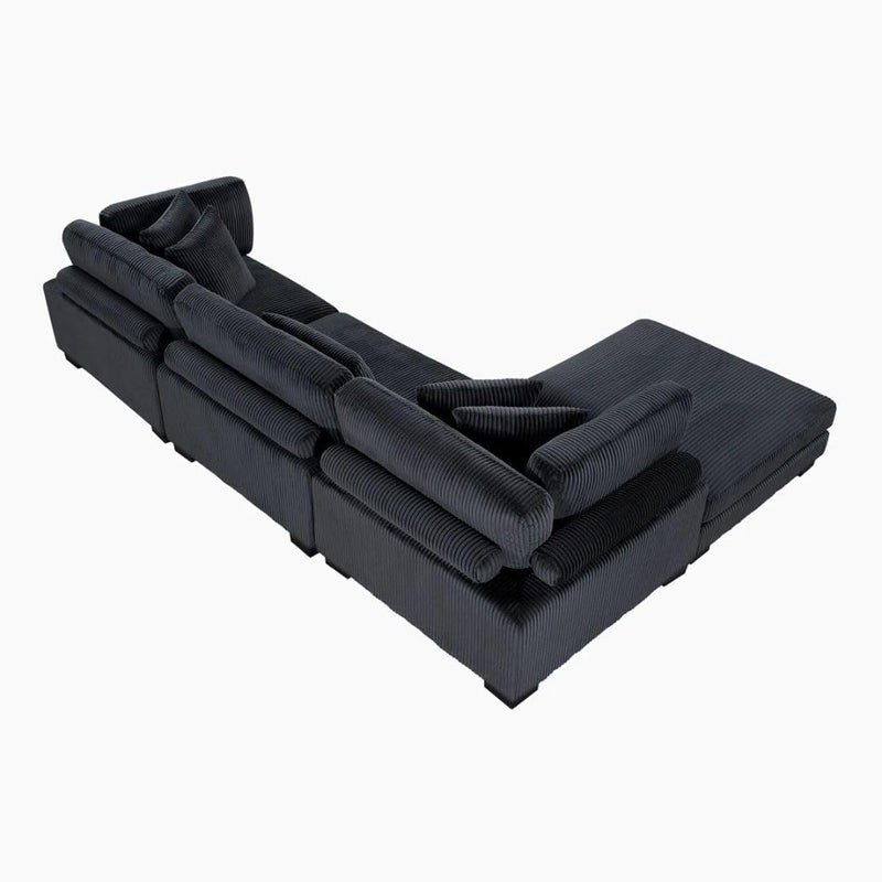 Comfynest 135" L-Shaped Modular Corduroy Sectional Sofa - Image 3