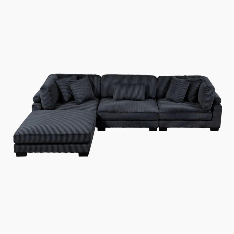 Comfynest 135" L-Shaped Modular Corduroy Sectional Sofa - Image 4