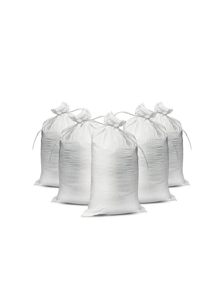 Topix Empty White Sandbags with Ties (Bundle of 10) 14" x 26" - Woven Polypropylene Sand bags, Sandbags for Hurricane Flooding, Sand Bags Flood Protection - Image 1