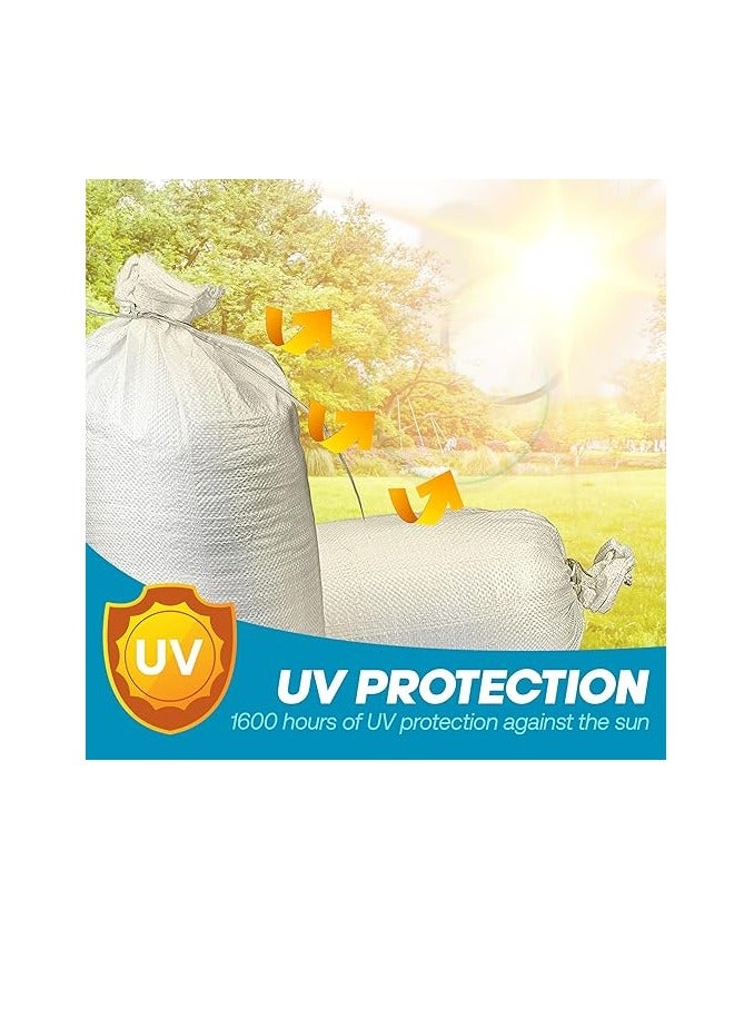 Topix Empty White Sandbags with Ties (Bundle of 10) 14" x 26" - Woven Polypropylene Sand bags, Sandbags for Hurricane Flooding, Sand Bags Flood Protection - Image 3