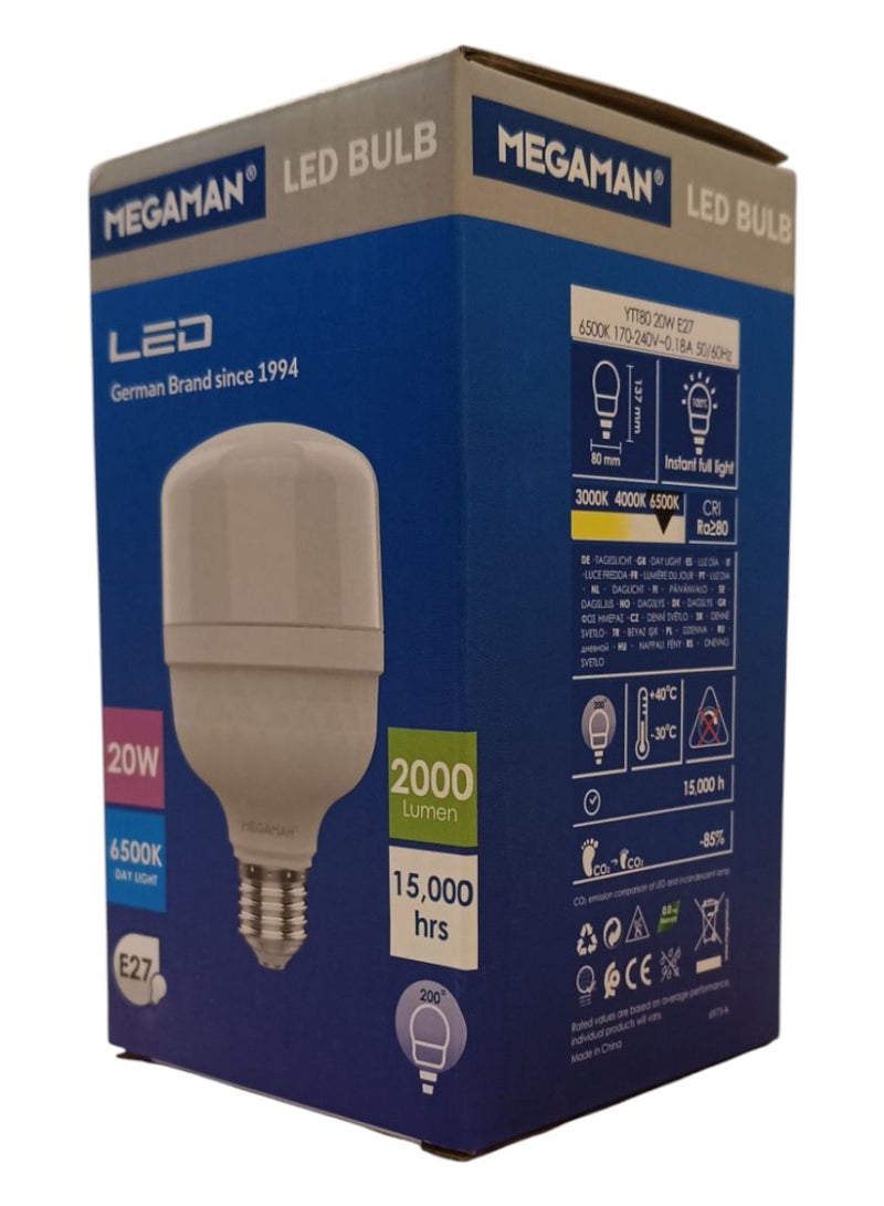 ميجامان Megaman LED Bulb E27 YTT80X1 20W  Daylight (6500K) - Image 3