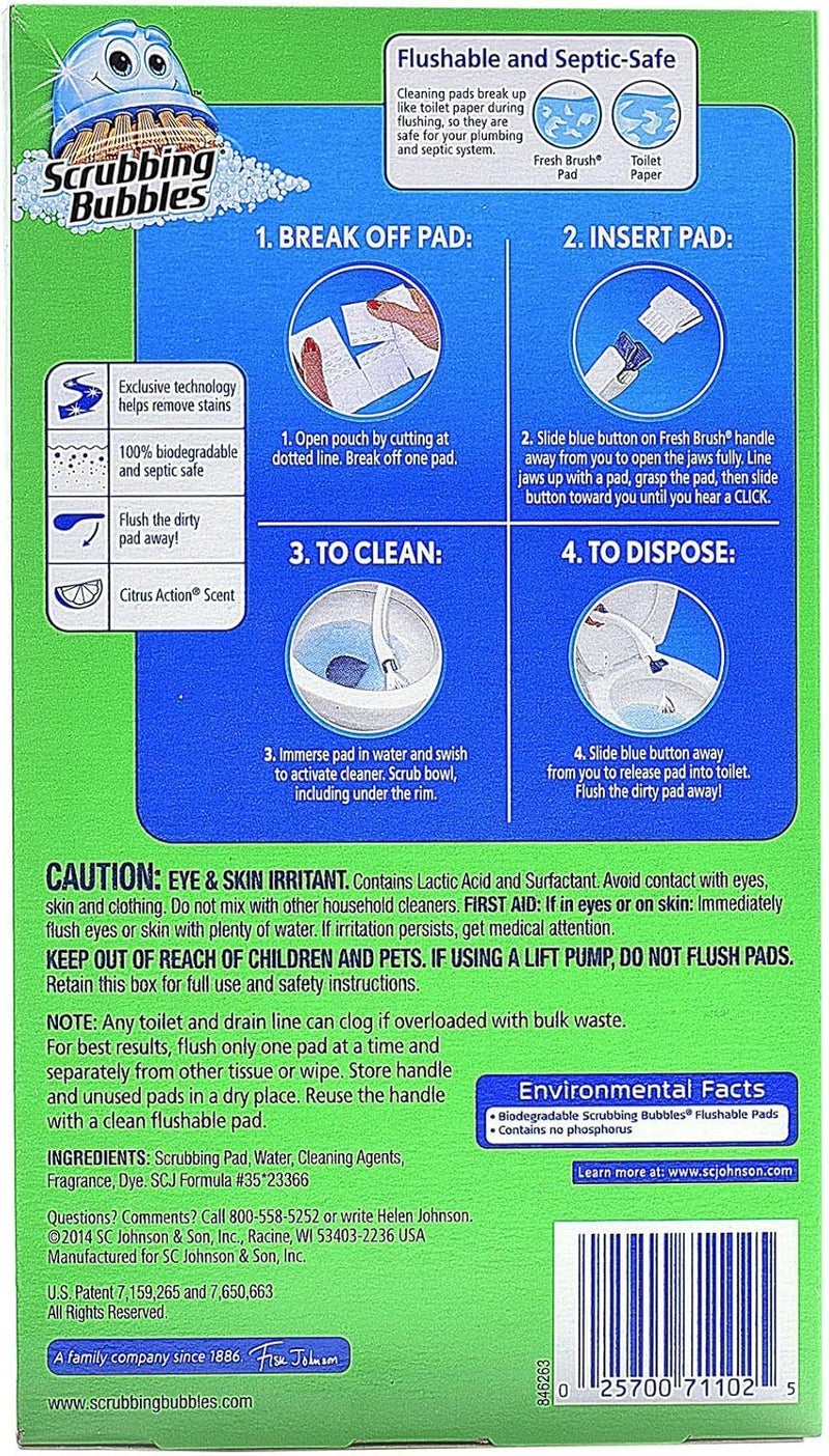 Scrubbing Bubbles Fresh Brush Flushable Refill Pads - 12 Count - Image 2