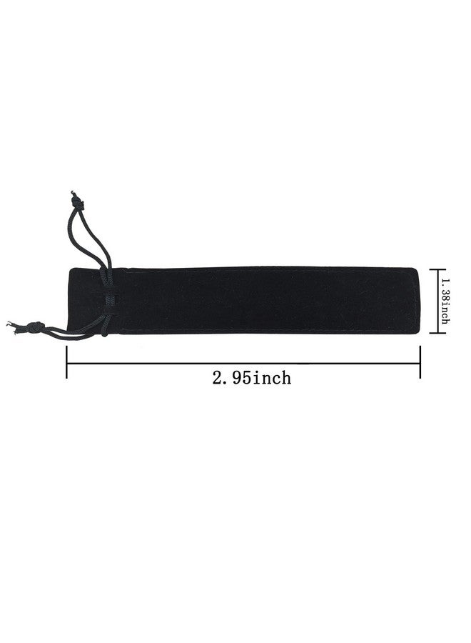 WAFJAMF 20Pcs Velvet Drawstring Pen Pouchvelvet Pen Pouch Case Pencil Bag Pen Bagholder (Black Color)  - Image 2