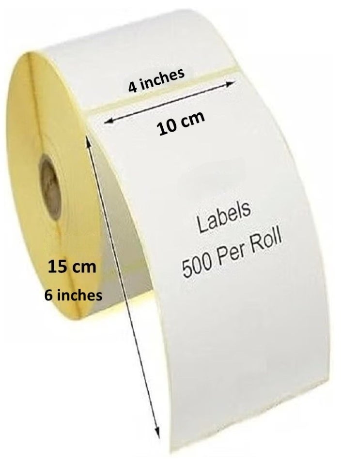 Thermal Barcode Sticker Roll – 10x15cm - 500 Stickers / Roll - Pack of 4 - Image 2