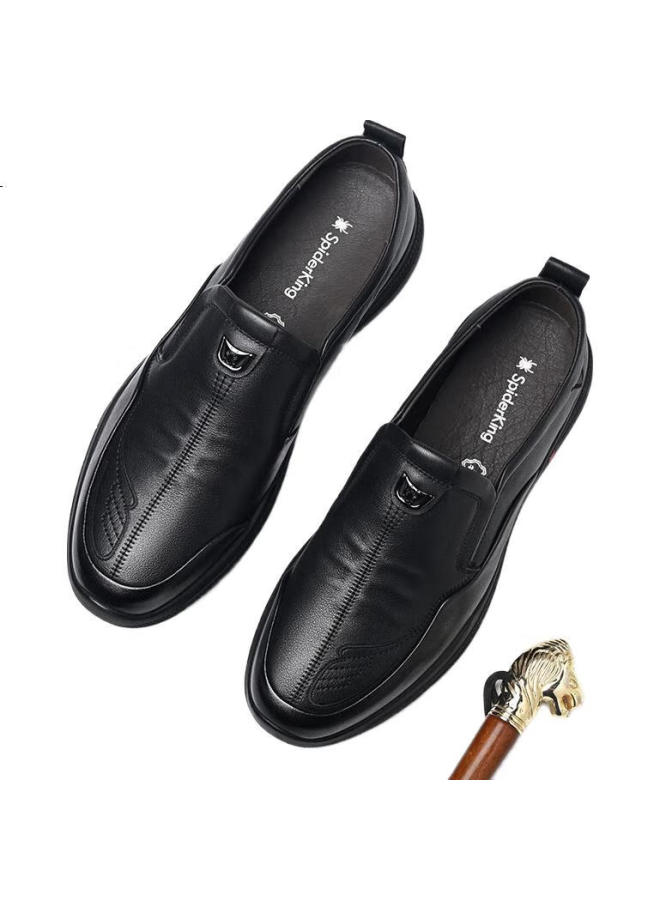 Spider King Men'S Slip-On Soft-Soled Loafers, Casual Leather Shoes For Middle-Aged Men, 880181A, Black, Size 41 - Image 2