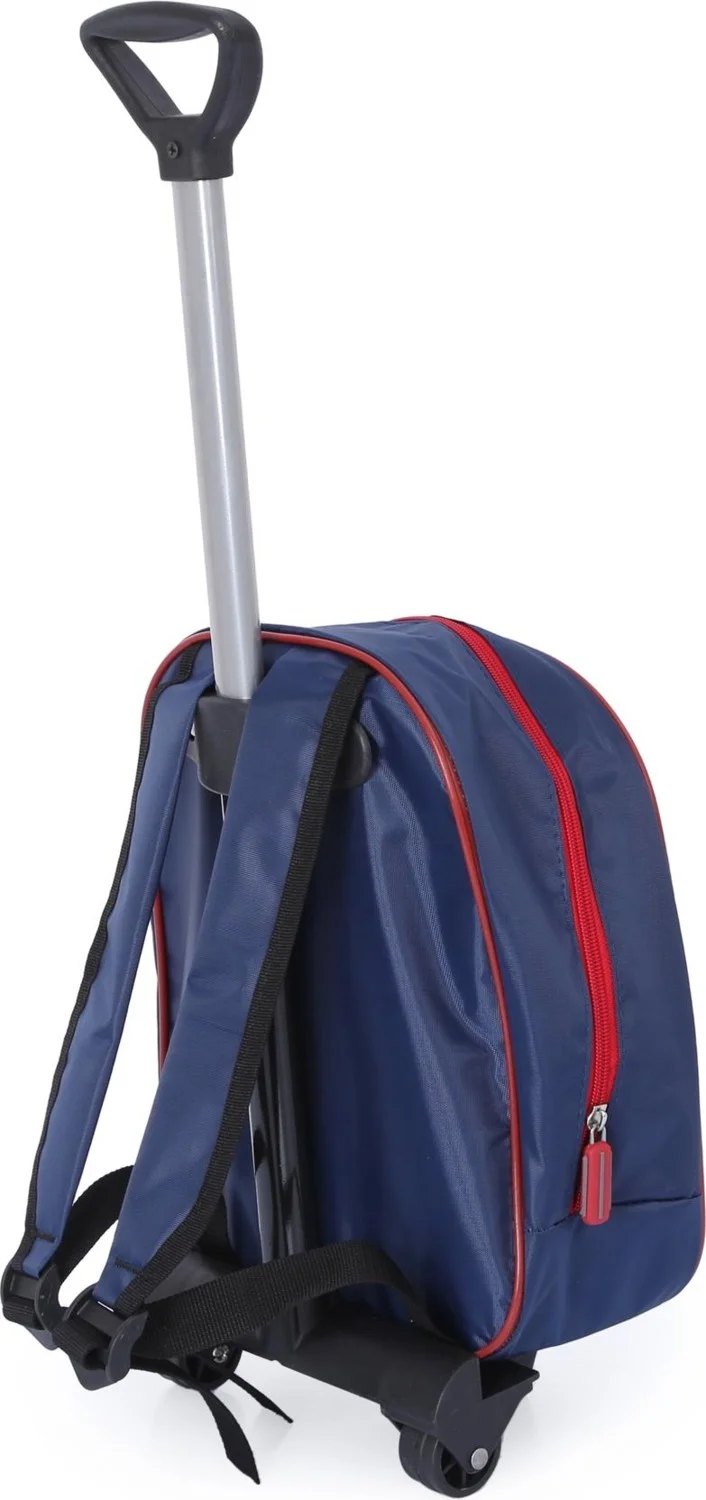 Masho Trend Navy Blue Fabric Rocket Galaxy Kindergarten Bag with Trolley - Boy Bag - Nursery Bag