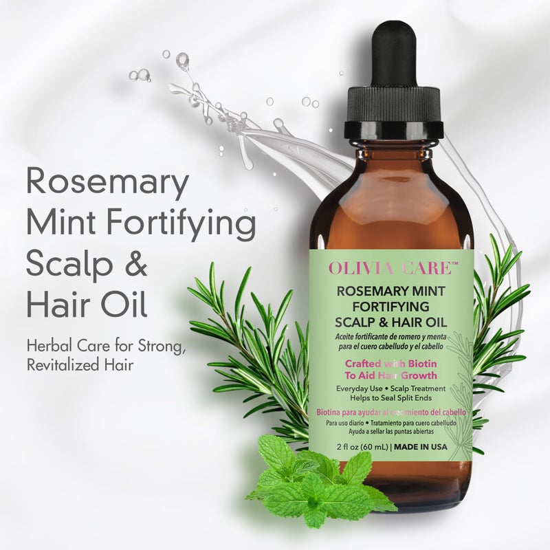 OLIVIA CARE Rosemary Oil for Hair Growth - Rosemary Oil & Mint Oil with Biotin, Fortifying Scalp and Hair Treatment to Aid Hair Growth, Made in USA. - Image 2