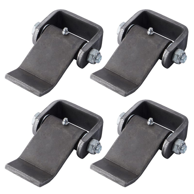 SPARKWHIZ مفصلات SPARKWHIZ Weld on Trailer Hinges شديدة التحمل قابلة للدهن لمقطورات الشاحنات القلابة ذات البوابة ومفصلات الباب على شكل حزام، عبوة من 4 قطع - Image 1