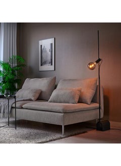 Beauenty Floor lamp with light bulb, black/globe grey clear glass  - Image 4