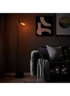 Beauenty Floor lamp with light bulb, black/globe grey clear glass  - Image 3
