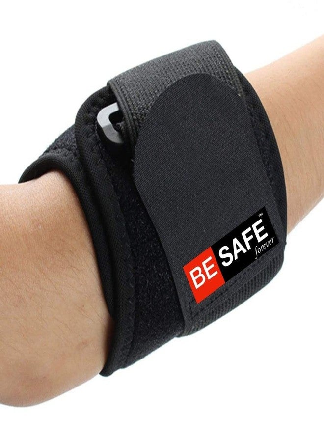 BESAFE Forever Tennis Elbow Support Brace Band for Elbow Pain Relief, Gym, Workout Neoprene Compression Support, Black, S - Image 3