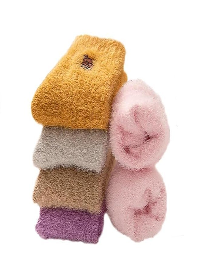 Diamond Craft Kids Warm Woolen Winter Anklet Socks For Kids Cartoon Fuzzy Fur Socks Winter Socks Ankle Length For Kids Baby Boys And Baby Girl Multicolour (IN, Age, 1 Year, 4 Years, 3, MULTICOLOR)
