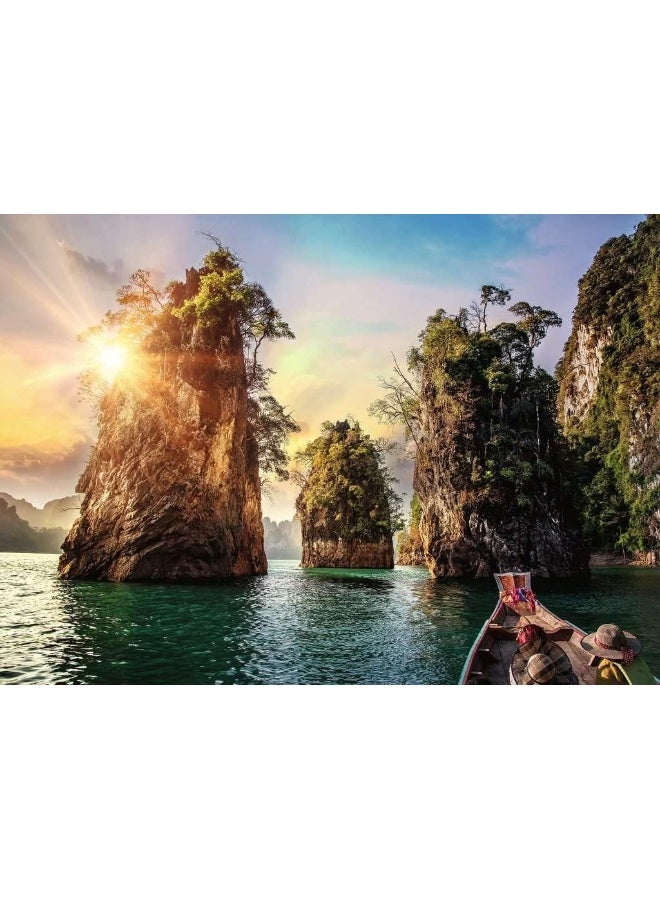 Ravensburger Three Rocks in Cheow Thailand 1000â€‘Piece Jigsaw Puzzle â€“ 70Ã—50 cm Premium Softâ€‘Click Fit & Linenâ€‘Textured Antiâ€‘Glare Finish for Ages 10+ â€“ Scenic Coastal Karst Landscape | 13968â€‘2 - Image 2