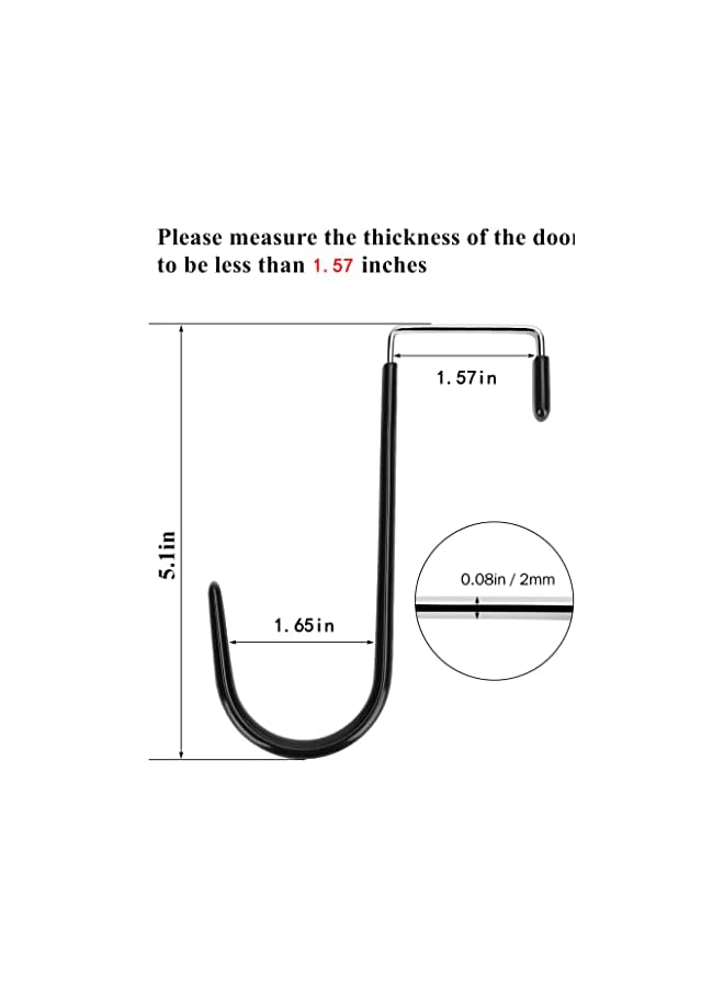 PROMASS 4 Packs Over Door Hanger for Clothes,Bathroom Heavy Duty Towel Hook Kitchen Wall Mount Hanging - Image 2