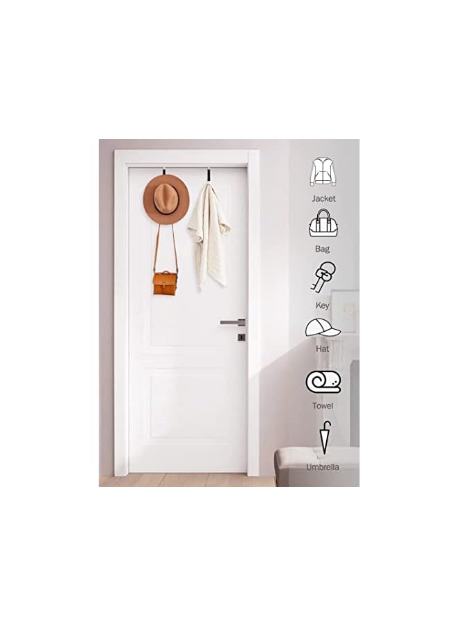 PROMASS 4 Packs Over Door Hanger for Clothes,Bathroom Heavy Duty Towel Hook Kitchen Wall Mount Hanging - Image 4