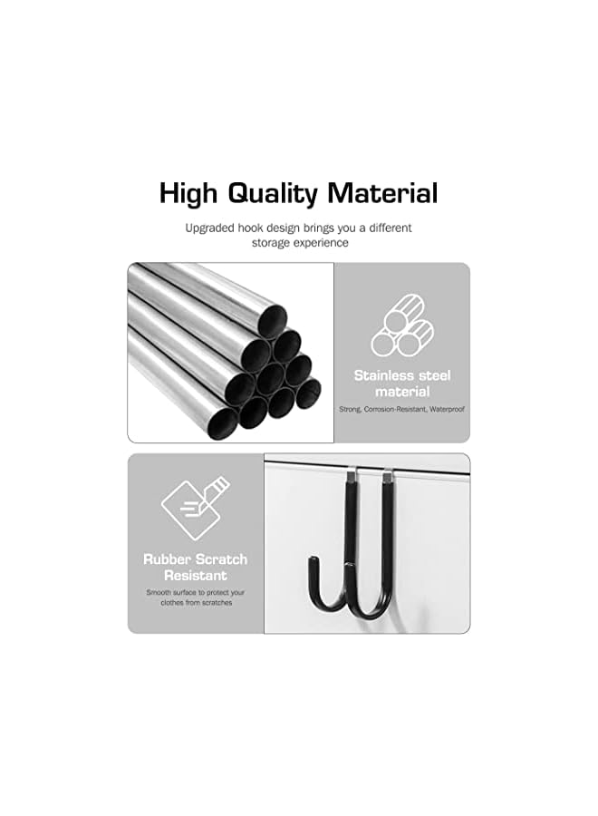 PROMASS 4 Packs Over Door Hanger for Clothes,Bathroom Heavy Duty Towel Hook Kitchen Wall Mount Hanging - Image 3