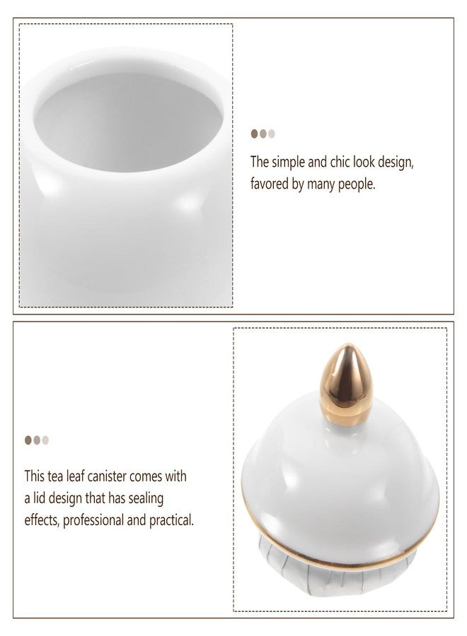 BESTonZON White Porcelain Canister, Ceramic Tea Storage Container White Ginger Jar, Ceramic Tea Canisters with Lid Vintage Ginger Jar Porcelain Decorative Vase Food Storage Jars for Spices Tea Condime - Image 4