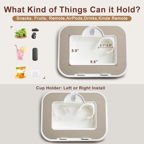 WISFISSH Tablet Pillow Stand with Snack Bowl and Writing Board, 360° Rotating Phone Holder for 4.7-13" Phone Kindle Tablet, Pillow Kindle Holder for Reading in Bed, Couch,Recliner,Floor Etc-Beige - Image 5