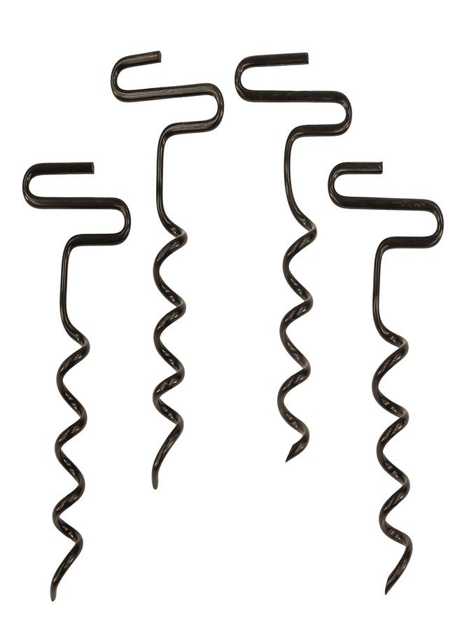 RHINO OUTDOORS Auger Stakes, Heavy Duty Tent Stakes for Blinds and Tarps, 4-Pack,Silver - Image 1