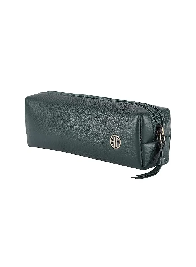 HAMMONDS FLYCATCHER Leather Utility Pouch - Multi-Use Genuine Leather Case for Pencils, Cosmetics, Stationery, Coins, Makeup Brushes - School & Office Organizer for Women & Men - Green