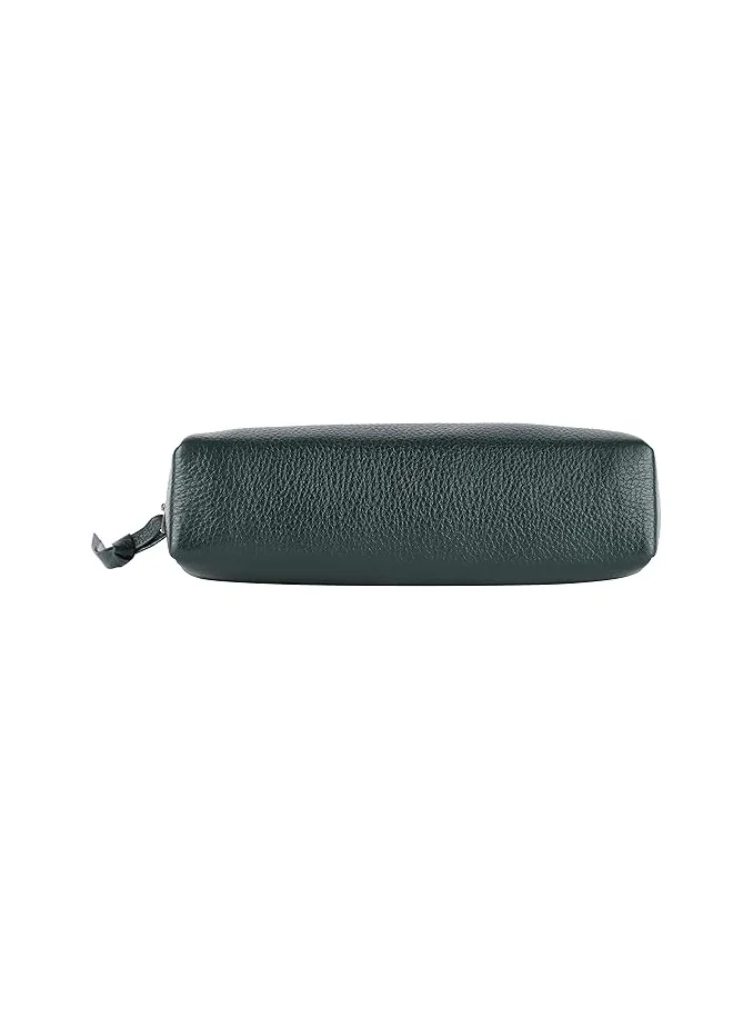 HAMMONDS FLYCATCHER Leather Utility Pouch - Multi-Use Genuine Leather Case for Pencils, Cosmetics, Stationery, Coins, Makeup Brushes - School & Office Organizer for Women & Men - Green