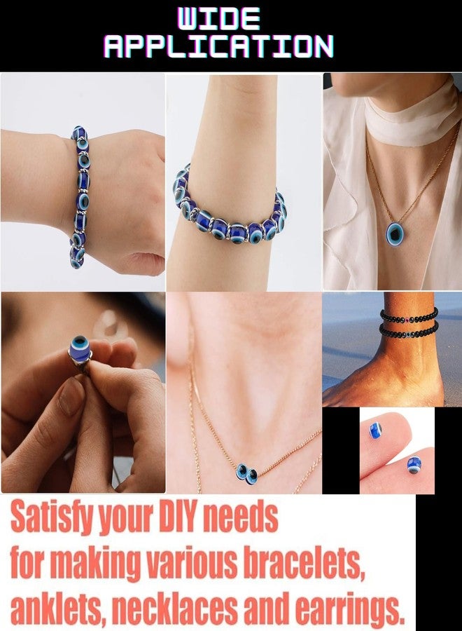ST logo 100 Pcs Round Evil Eye Dark Beads Bracelets Making Charms Evil Eye Round Eyeball Beads for DIY Necklace Bracelets Jewelry Making DIY Art & Crafts, Multicolour - Image 3