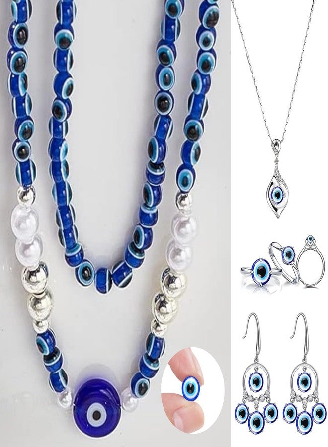 ST logo 100 Pcs Round Evil Eye Dark Beads Bracelets Making Charms Evil Eye Round Eyeball Beads for DIY Necklace Bracelets Jewelry Making DIY Art & Crafts, Multicolour - Image 4