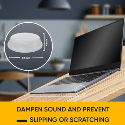 Royalkart Premium Round Self-Adhesive Silicone Bumper Pads Cabinet Door Laptop Furniture (128 Pcs) Transparent (12x4 mm) - Image 2