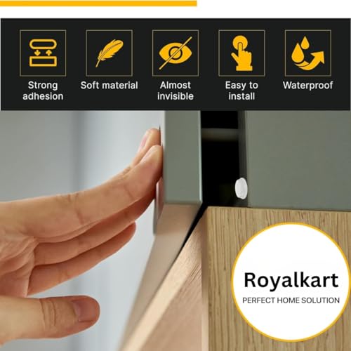Royalkart Premium Round Self-Adhesive Silicone Bumper Pads Cabinet Door Laptop Furniture (128 Pcs) Transparent (12x4 mm) - Image 5