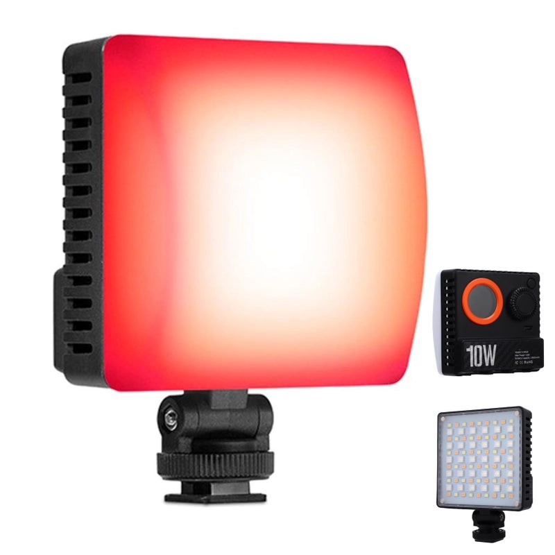 ضوء سيلفي محمول 10 واط 360 درجة ألوان RGB 1800K إلى 9000K مجموعة إضاءة لمؤتمرات الفيديو LED - Image 2