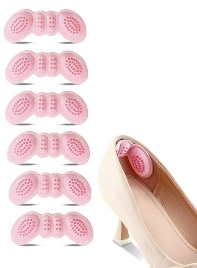 Happy Home 6 Pack Silicone Heel Grips Liner Cushions Inserts for Loose Shoes, Heel Pads Snugs for Shoe Too Big Men Women, Filler Improved Shoe Fit and Comfort, Prevent Heel Slip and Bliste (Pink) - Image 1