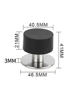 Ant 2-Piece Door Stoppers Stop with Stickers, Self-Adhesive Door Stops with Black Rubber Bumper & Stainless Steel Body, Heavy Duty Door Knob Wall Protector Sound Dampening for Home Office  - Image 2