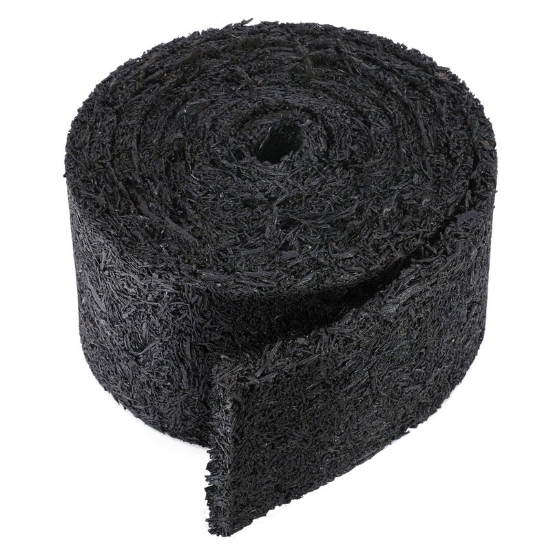 Adnee 140" x 5.5" Rubber Mulch Roll for Landscaping-Permanent Garden Mulch Barrier-Recycled Rubber Mulch Mat Roll for Plants, Vegetables, and Flowers (Black) - Image 1