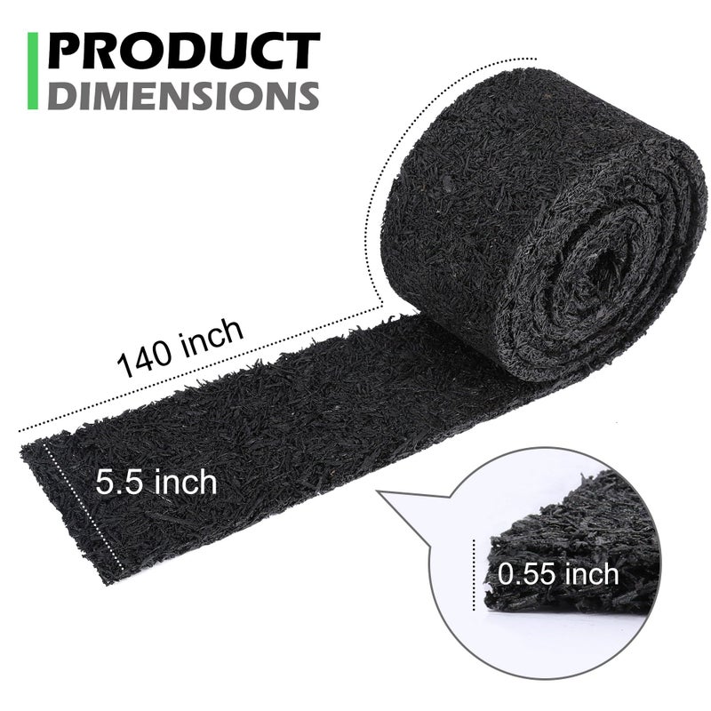 Adnee 140" x 5.5" Rubber Mulch Roll for Landscaping-Permanent Garden Mulch Barrier-Recycled Rubber Mulch Mat Roll for Plants, Vegetables, and Flowers (Black) - Image 2