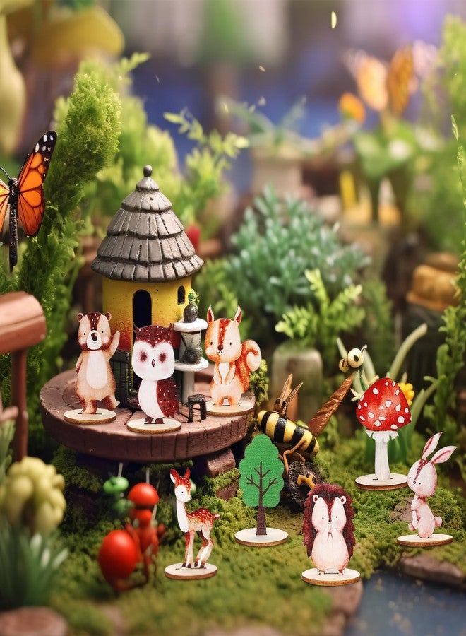 PEUTIER 16pcs Woodland Animals Wood Table Centerpieces with Wood Base, Cute Forest Animals Table Topper Jungle Creatures for Safari Table Decorations for Baby Shower Birthday Party Home Supplies - Image 5