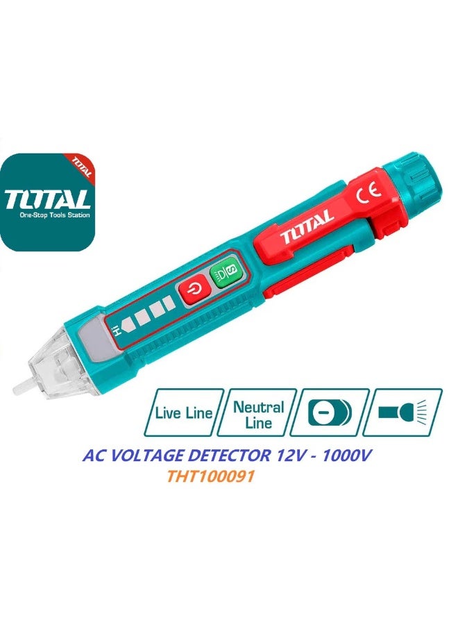 TOTAL Tools AC Voltage Detector 12V-1000V with Auto Power Off, Model THT100091 - Image 2