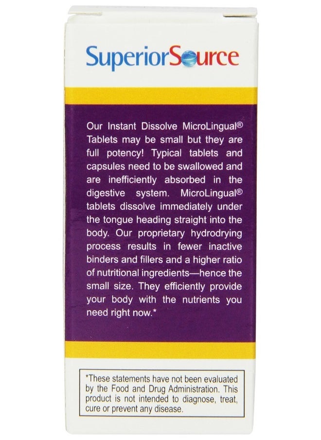 Superior Source No Shot Vitamin B-12 Cyanocobalamin 1000 mcg, B-6, Folic Acid 400 mcg - Support Brain & Heart Health - Aids Natural Energy Levels - 100 Sublingual Dissolving Tablets  - Image 3